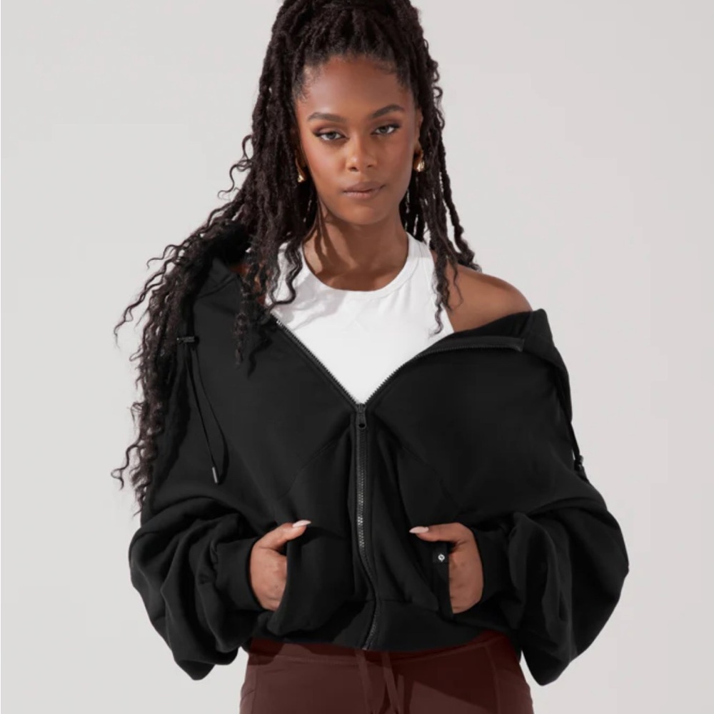 POPEFLEX | Black Zip Cloud Hoodie | S/M